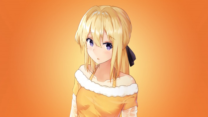 девочка аниме оранжевый