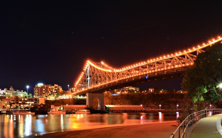 страны архитектура мост огни ночь