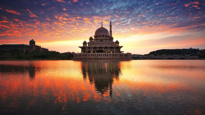 собор отражение закат малайзия