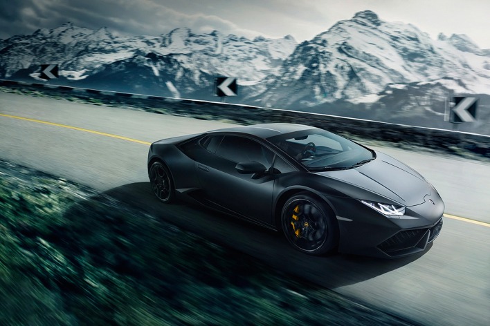 спортивный черный автомобиль Lamborghini Huracan sports black car