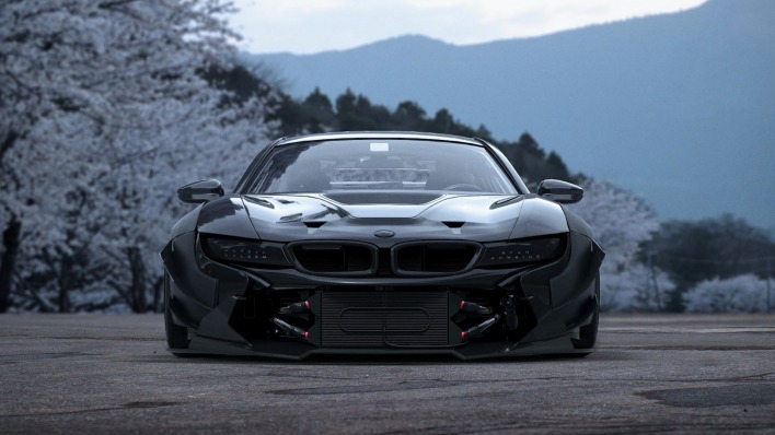 BMW i8 черная дорога