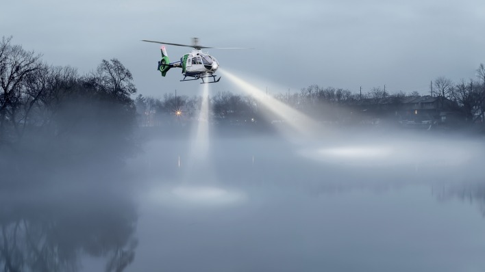 вертолет туман прожектора