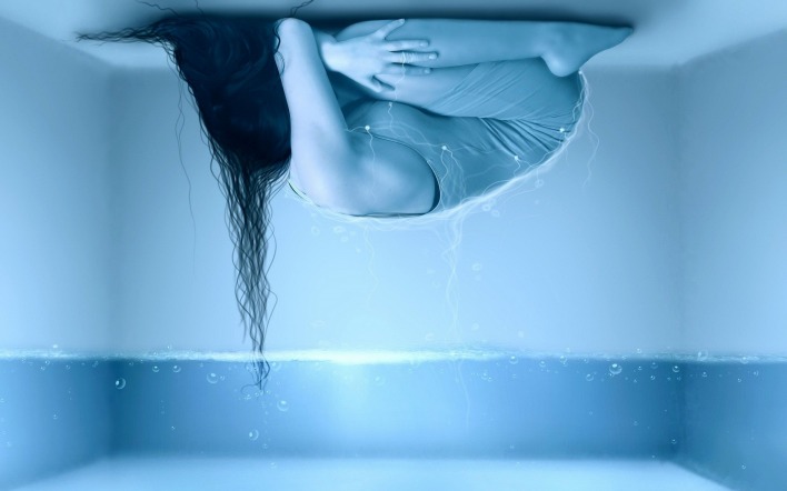 Вода капли девушка волосы