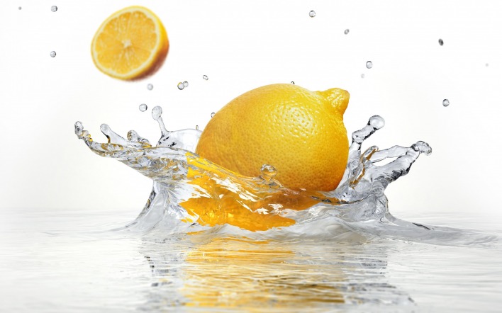 лимон вода капли