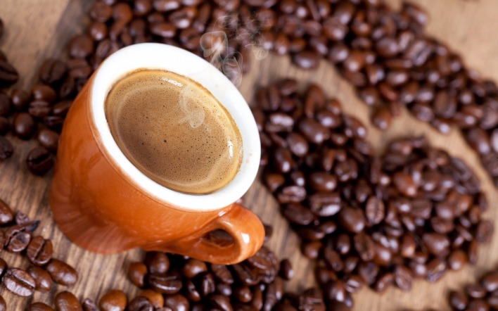 кофе кофейные зерна чашка сердце