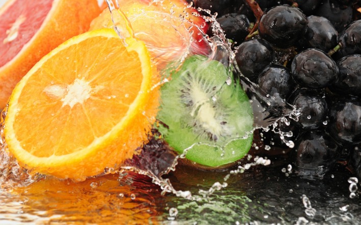 фрукты ягоды вода