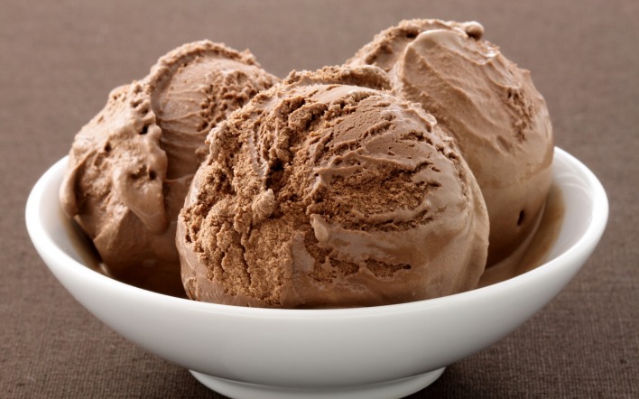 мороженое шоколадное тарелка шарики