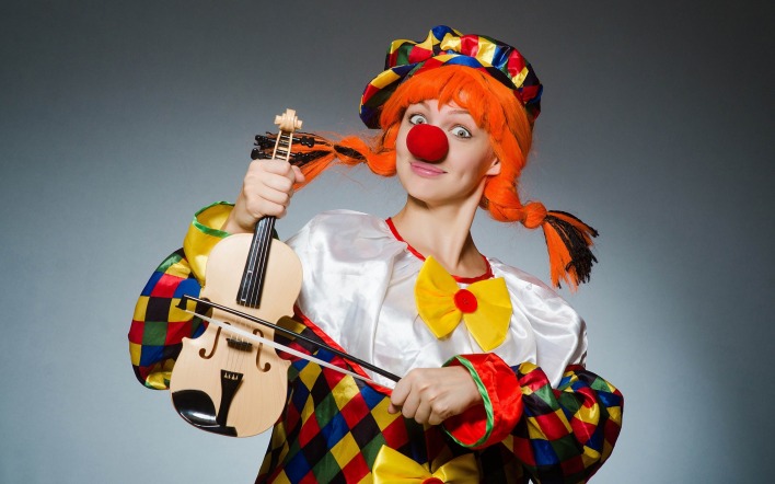клоун скрипка девушка костюм