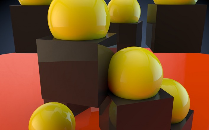 графика 3D кубы шары graphics Cuba balls