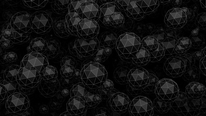 шары сфера черный графика рендеринг полигоны