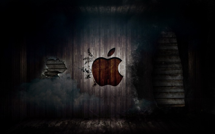 Логотип apple на стене