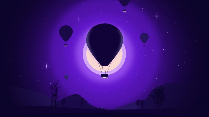 шары воздушные шары луна вектор рисунок ночь