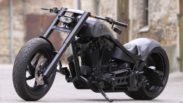 черный мотоцикл байк