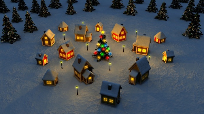 домики праздник снег houses holiday snow