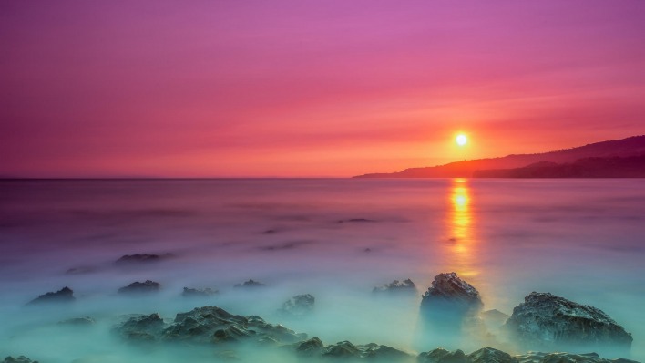 закат море камни sunset sea stones