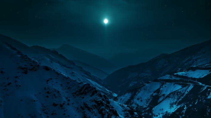 горы ночь звезда