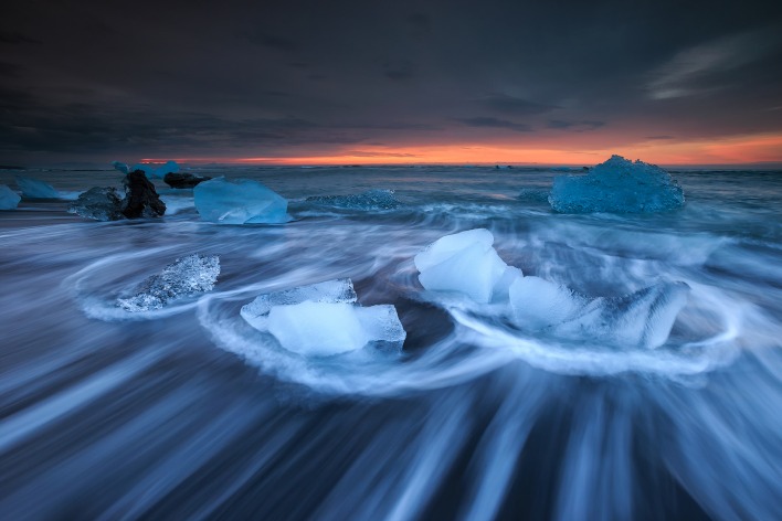 Исландия озеро ледяные глыбы