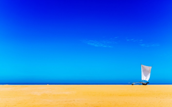 горизонт небо берег песок лодка