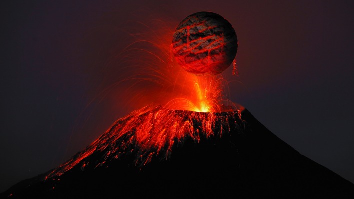 вулкан шар лава магма извержение