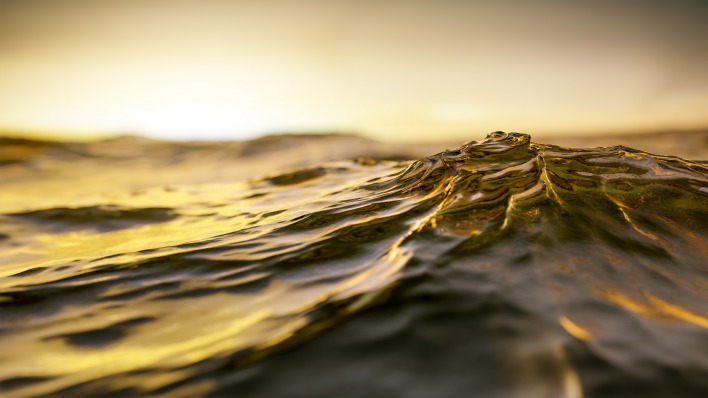 золотой закат волна вода море