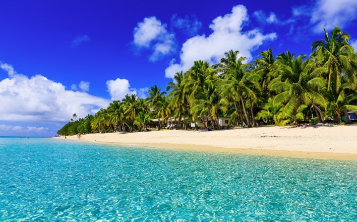 остров море песок пляж пальмы