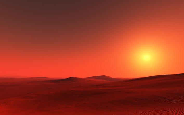 пустыня солнце красный закат