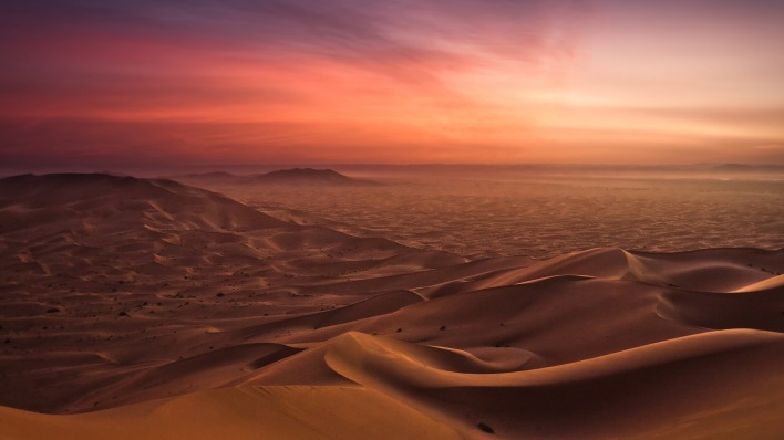 пустыня закат песок дюны барханы