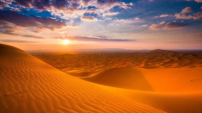 пустыня барханы закат дюны песок