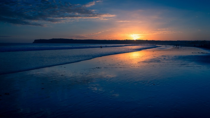 море закат пляж песок берег