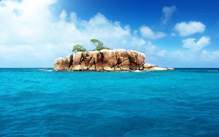 остров камень скала океан