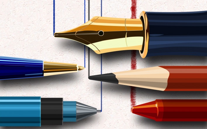 Карандаши перьевая ручка маркер мел