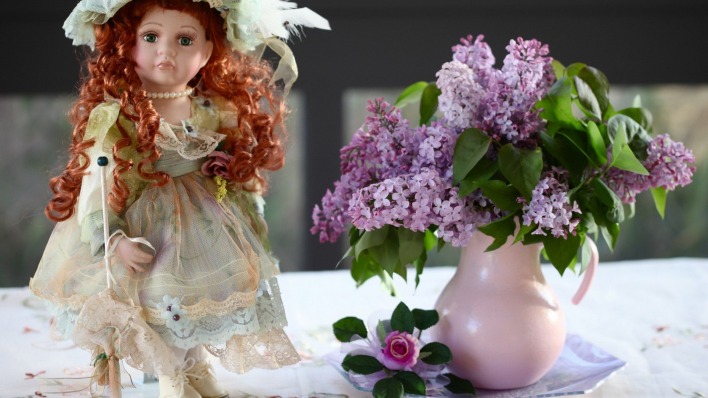 природа цветы кукла игрушка nature flowers doll toy