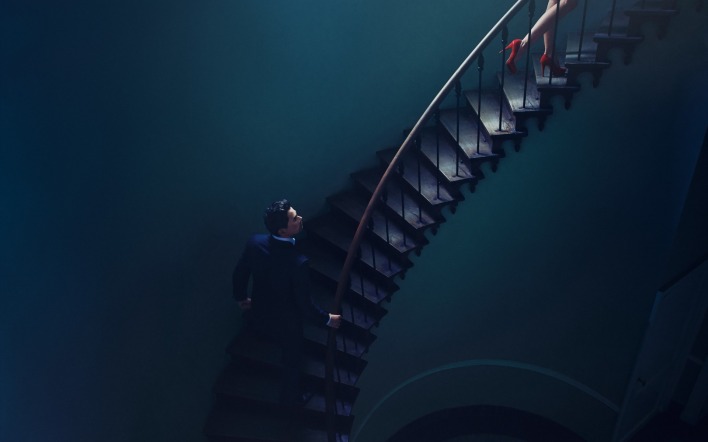 ситуация мужчина женщина лестница