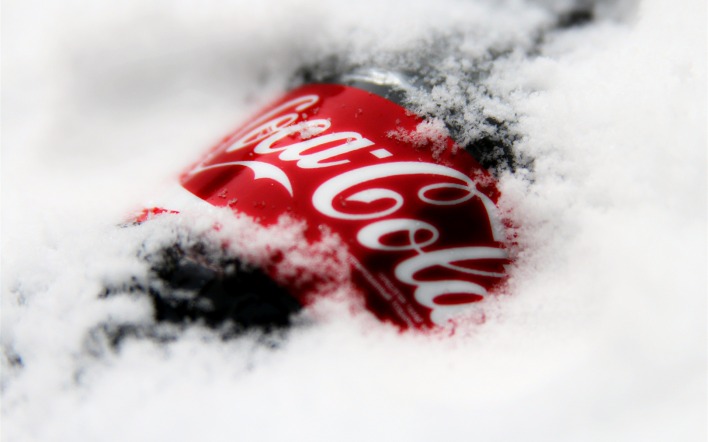 coca-cola снег бутылка этикетка
