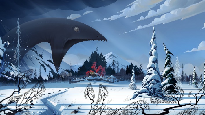 рисунок зима чудовище фантастика