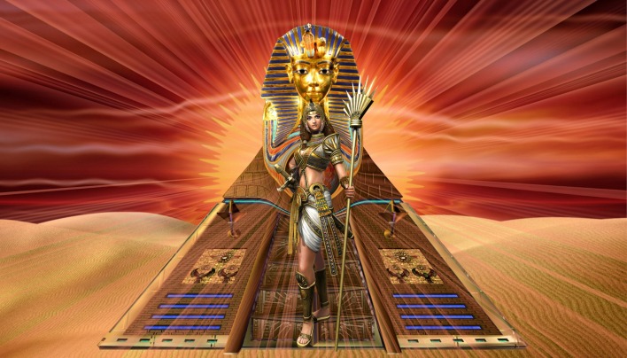 пирамида богиня маска фон древний египет
