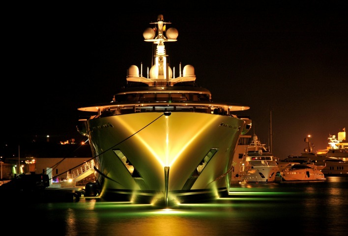 корабль яхта ночь