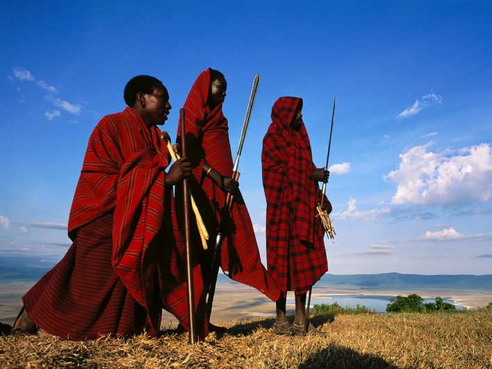 Masai at the Edge of the Ngorongoro, Tanzania