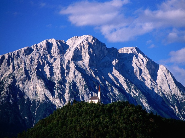 Hillside Church and Mount Griesspitzen, Tirol, Austria