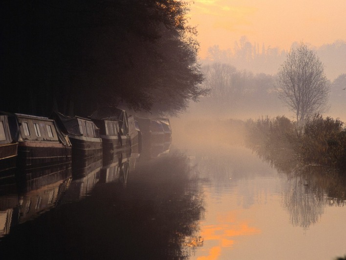 Morning Mist at Sunrise, Godalming, Surrey, England