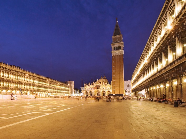 Piazza San Marco at Night, Venice, Italy