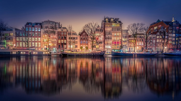 страны архитектура река Амстердам