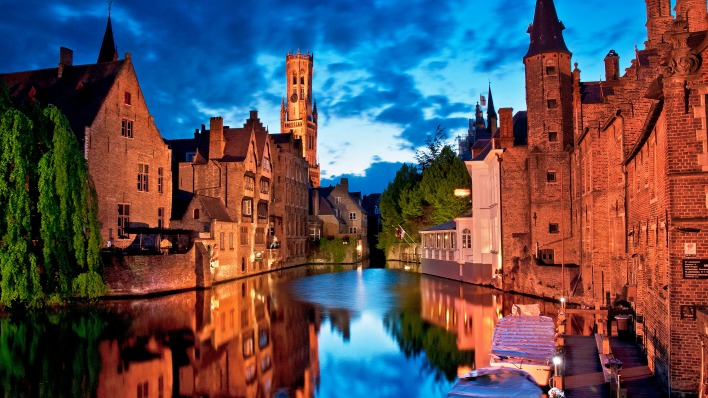 страны архитектура река Бельгия Брюгге