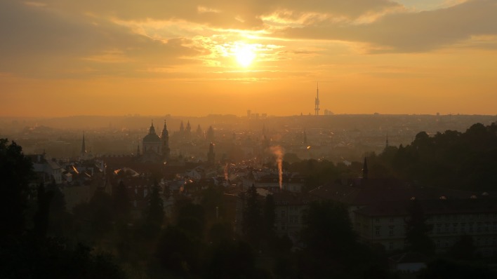 Прага, утро, Чехия