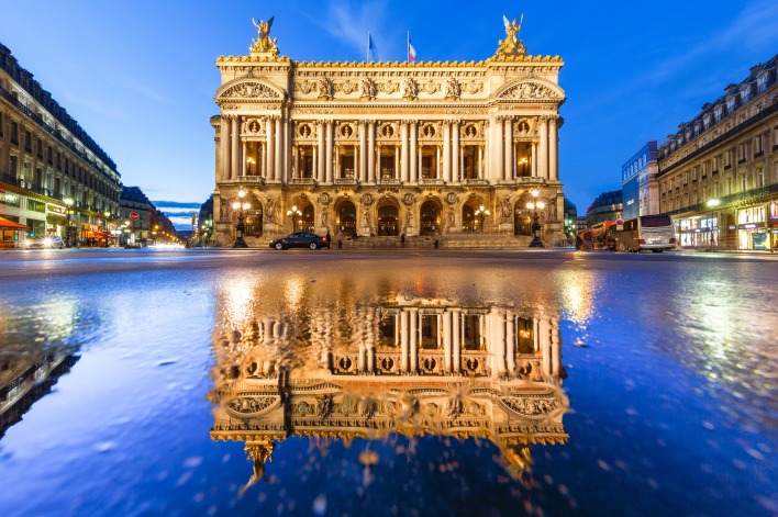 отражение здание Гранд-опера Франция France Париж Palais Garnier Paris Paris Opera Опера Гарнье