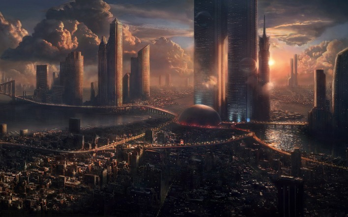 город будущее небоскребы