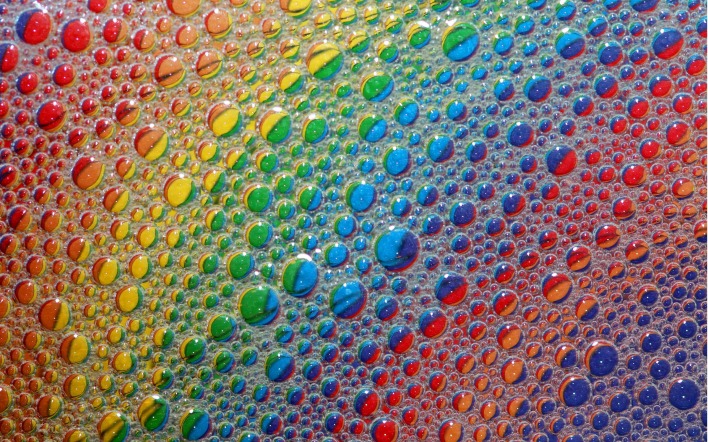 капли пузыри радуга пена