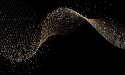 волны золото графика линии частицы