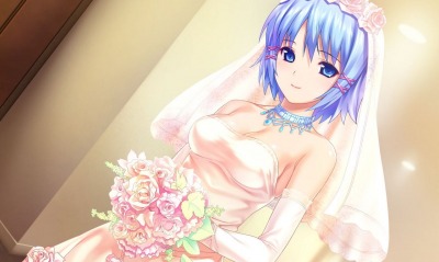 Невеста аниме девушка платье фата