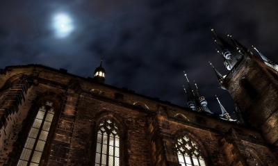 страны архитектура готический собор ночь